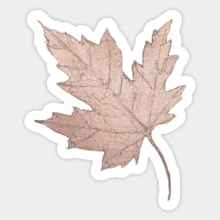 Maple Leaf/Faux Rose Gold Foil Sticker